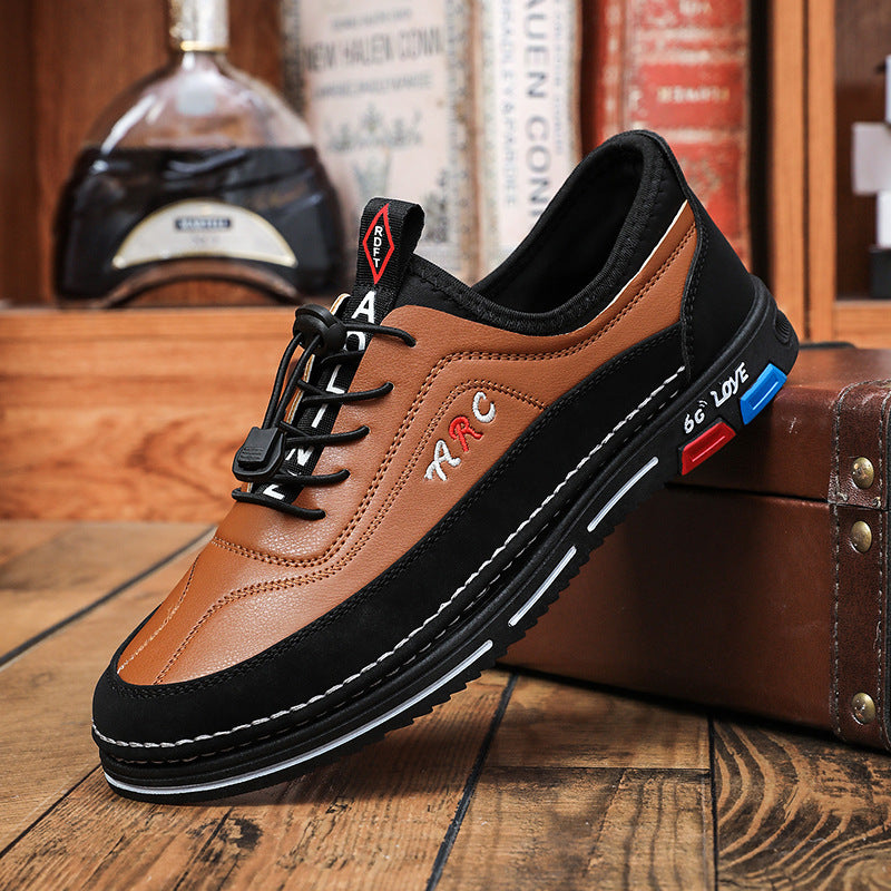 💯🔥【39-48】Los zapatos de negocios casuales para hombre están hechos de cuero impermeable y resistente a las manchas con una suela suave para un uso cómodo.-E