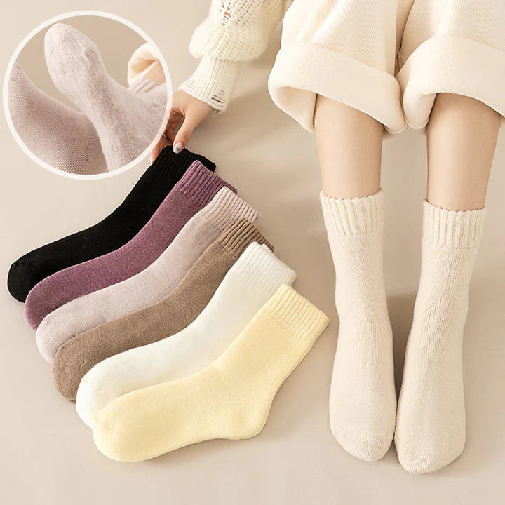 🔥【Compra 3, llévate 3 gratis】🧦Calcetines de lana gruesos y cálidos para el invierno, súper gruesos y cálidos, elásticos, talla 35-42-E