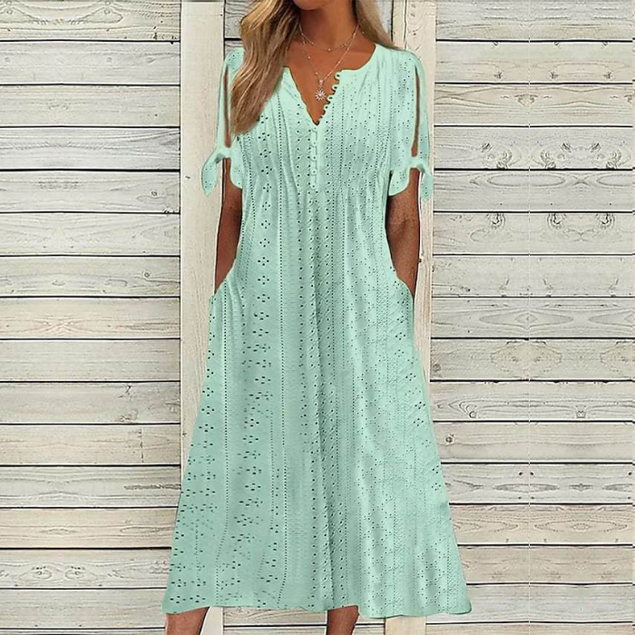 【Omezená nabídka 45% OFF】【🏆Nejprodávanější produkty】👗 Jednoduché a jemné jednobarevné šaty