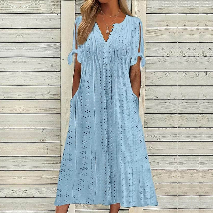 【Omezená nabídka 45% OFF】【🏆Nejprodávanější produkty】👗 Jednoduché a jemné jednobarevné šaty