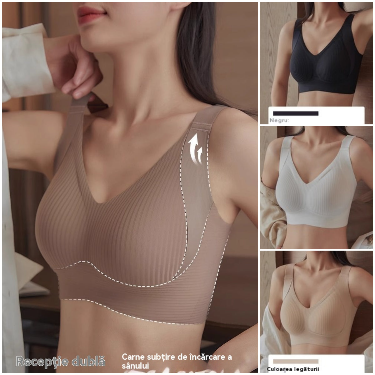 🔥🏆【1 set od 4 komada】【M-3XL】2025 ženski bešavni grudnjak bez žica ❤️uper antibakterijski, udoban i brzo se suši-H
