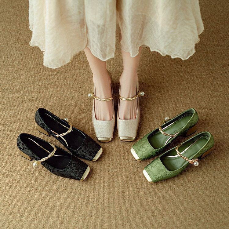 💕🌈【35-40】✨Dámské boty Mary Jane, s retro vzorem a vyšívanými květinami, trendy, léto 2026👡-Z