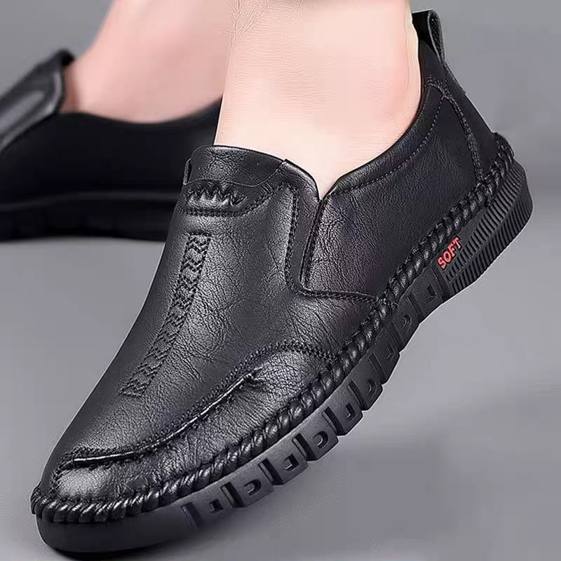 🔥👞【Ofertă pe timp limitat 50%】【39-44】 Pantofi casual din piele pentru bărbați cu talpă moale-3987783