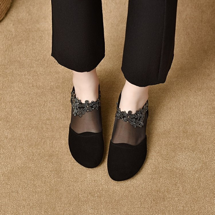 🔥✨【35-41】🏆2025 Nuevos Tacones de Cuña con Fondo Suave de Malla Hueca para Mujer-E