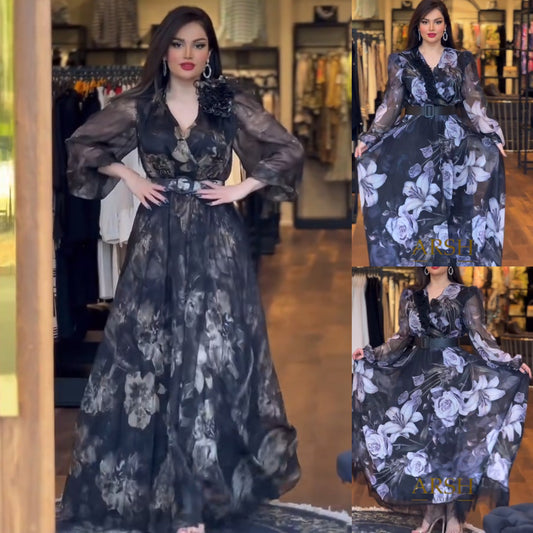 💕【S-5XL】2025 Sukienka z wysokim stanem z nadrukiem