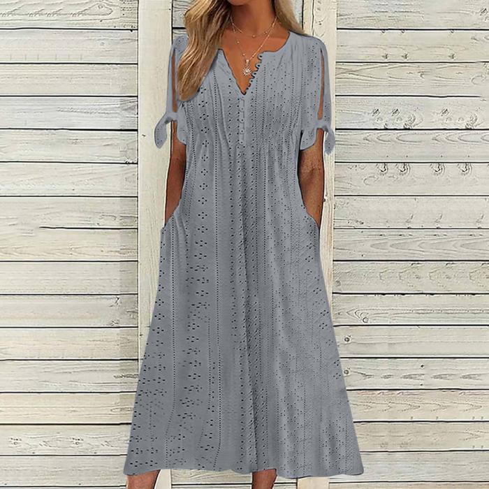 【Omezená nabídka 45% OFF】【🏆Nejprodávanější produkty】👗 Jednoduché a jemné jednobarevné šaty