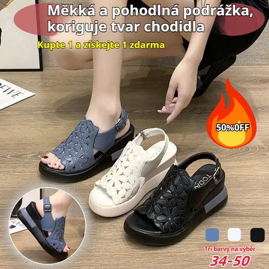 🔥【SLEVA 45 %】👡【35-42】 Nové letní dámské korekční sandály v retro stylu z roku 2026, měkká podrážka, bez unavených nohou při chůzi-Z