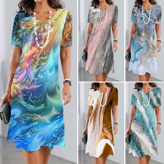 👗【XS-5XL】 2025 Seksowna sukienka z okrągłym dekoltem dla kobiet-3734922
