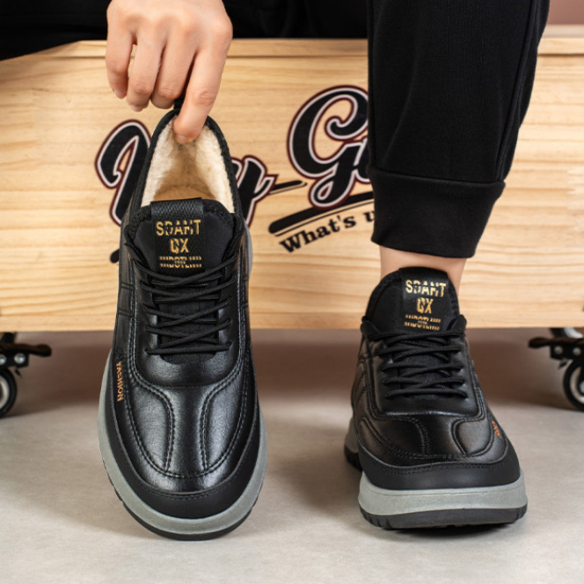 ⛄🔥【39-45】2025 Pánské zimní volnočasové sportovní boty, pravá kůže, voděodolné, měkká podešev a samet, nové-Z