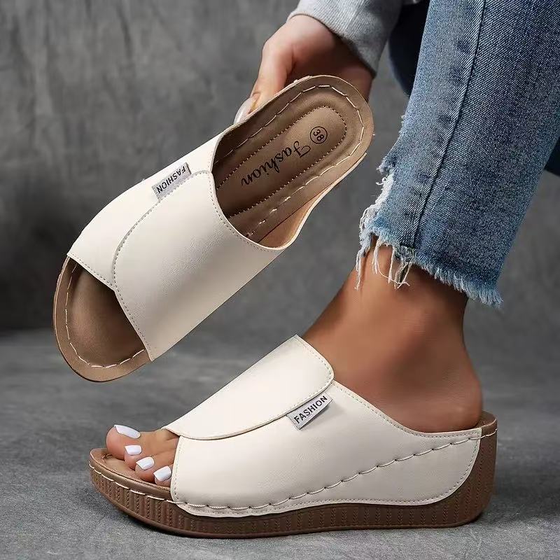 [Nuevos productos 2026] [36-43] Zapatillas de cuña con suela gruesa para mujer-E