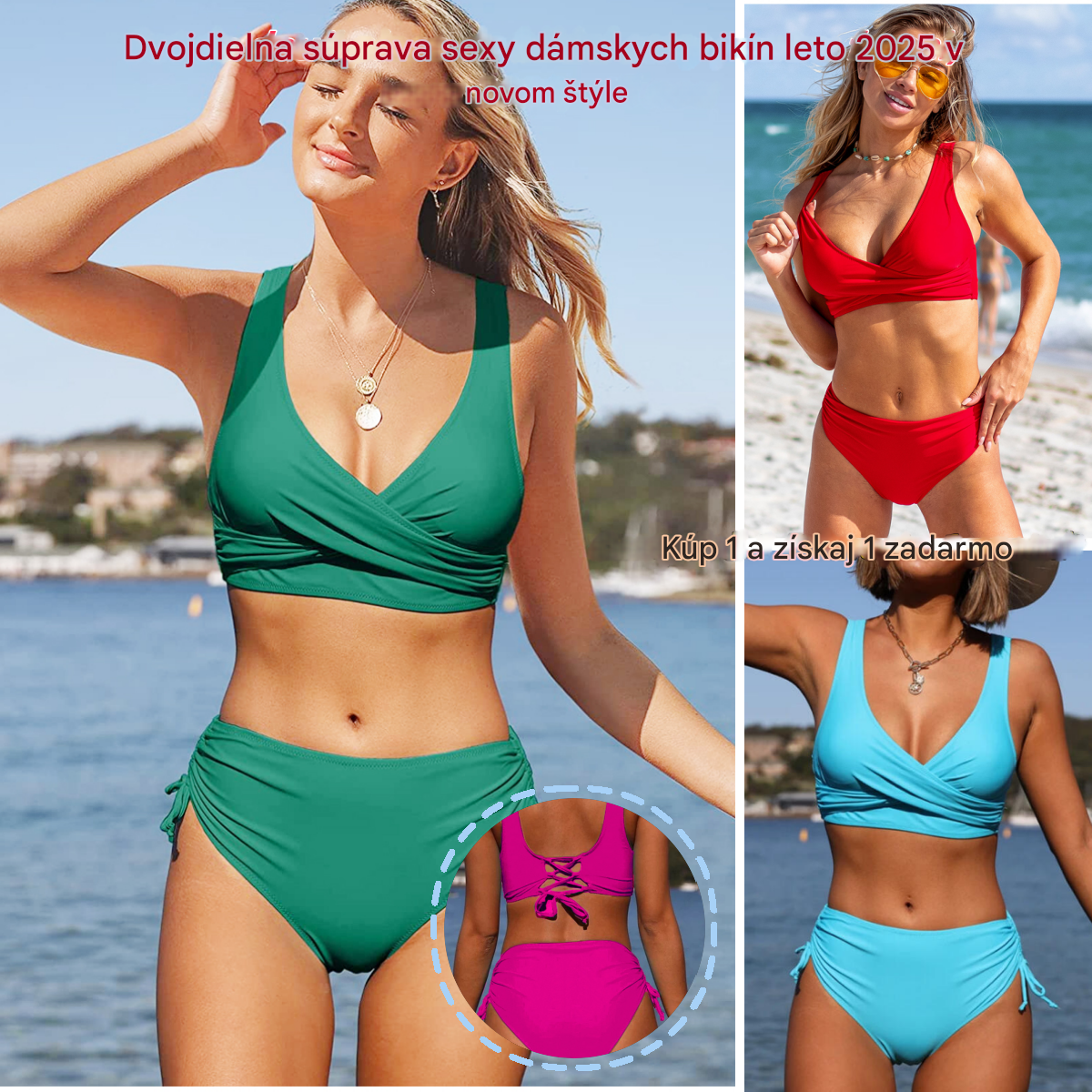 🌴【S-3XL】Nové dámské jednoduché jednobarevné, rychleschnoucí, pohodlné a prodyšné bikiny pro léto 2026.-Z