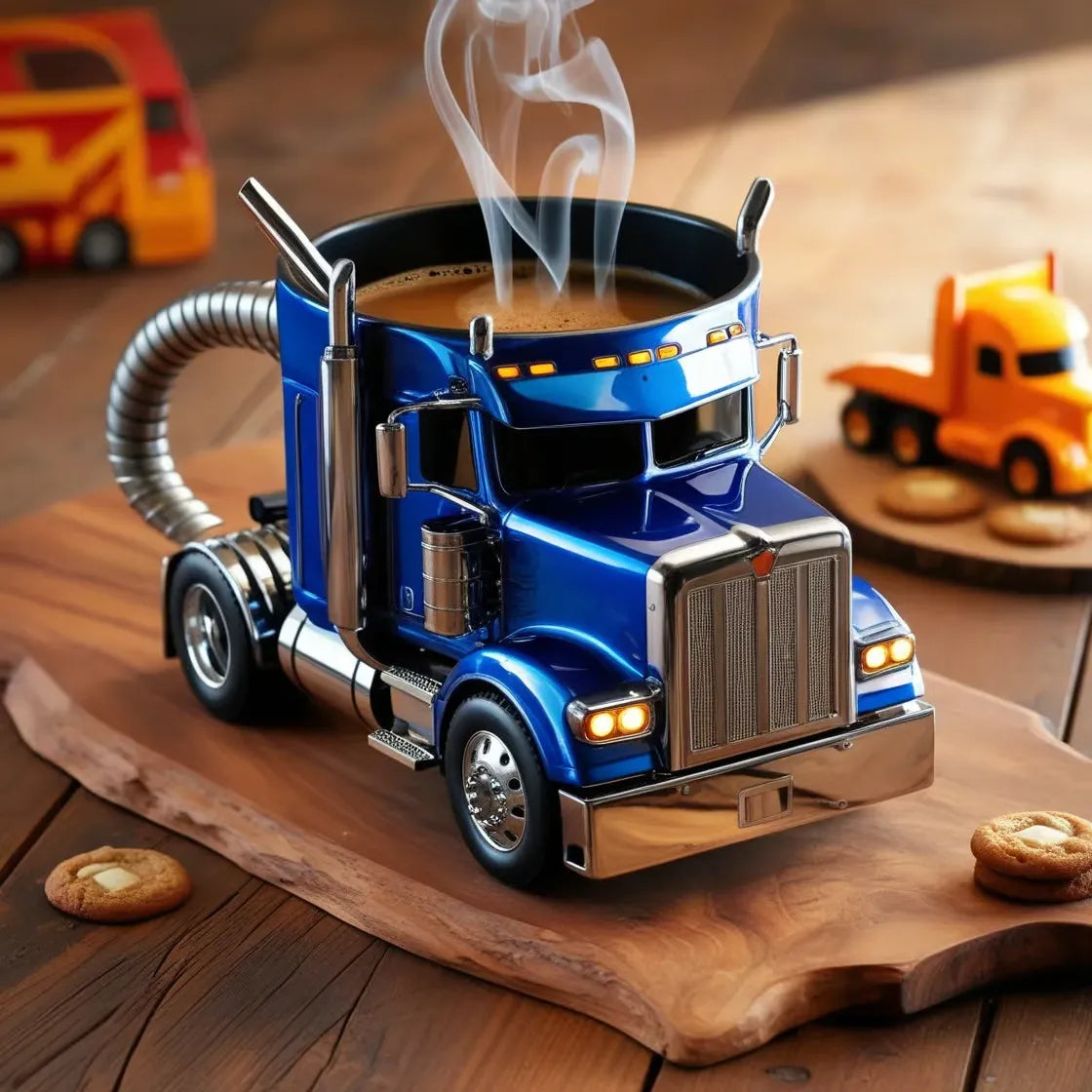 🚛Ručno izrađena šalica za kavu modela kamiona s poluprikolicom -H