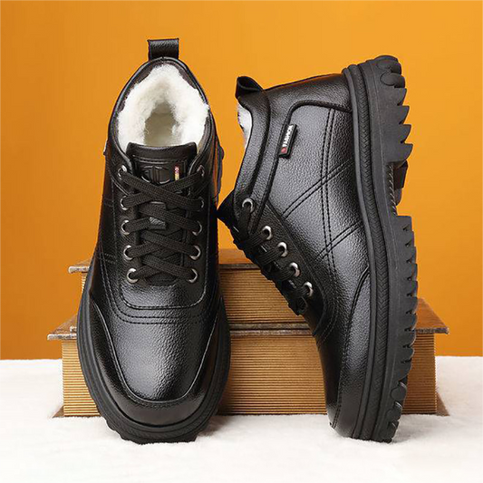 🔥Sezonska rasprodaja 40%🔥【Veličine 39-44】Muške kožne cipele s debelim potplatom, debelo i toplo postavljene-H
