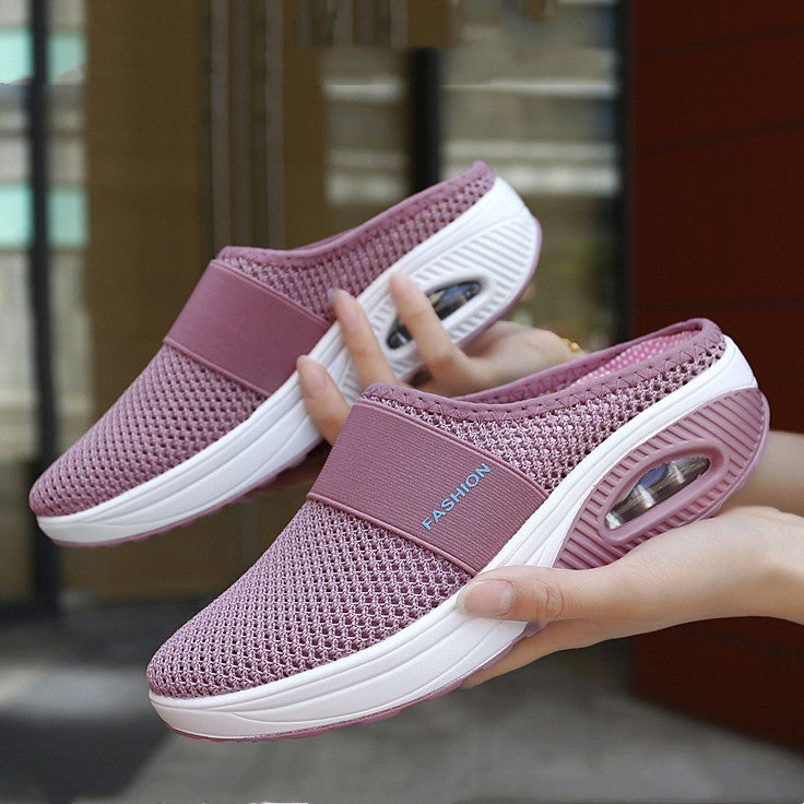 🎀【35-43】Zapatos con colchón de aire de malla hueca europeos y americanos nuevos de verano 2025, transpirables y cómodos