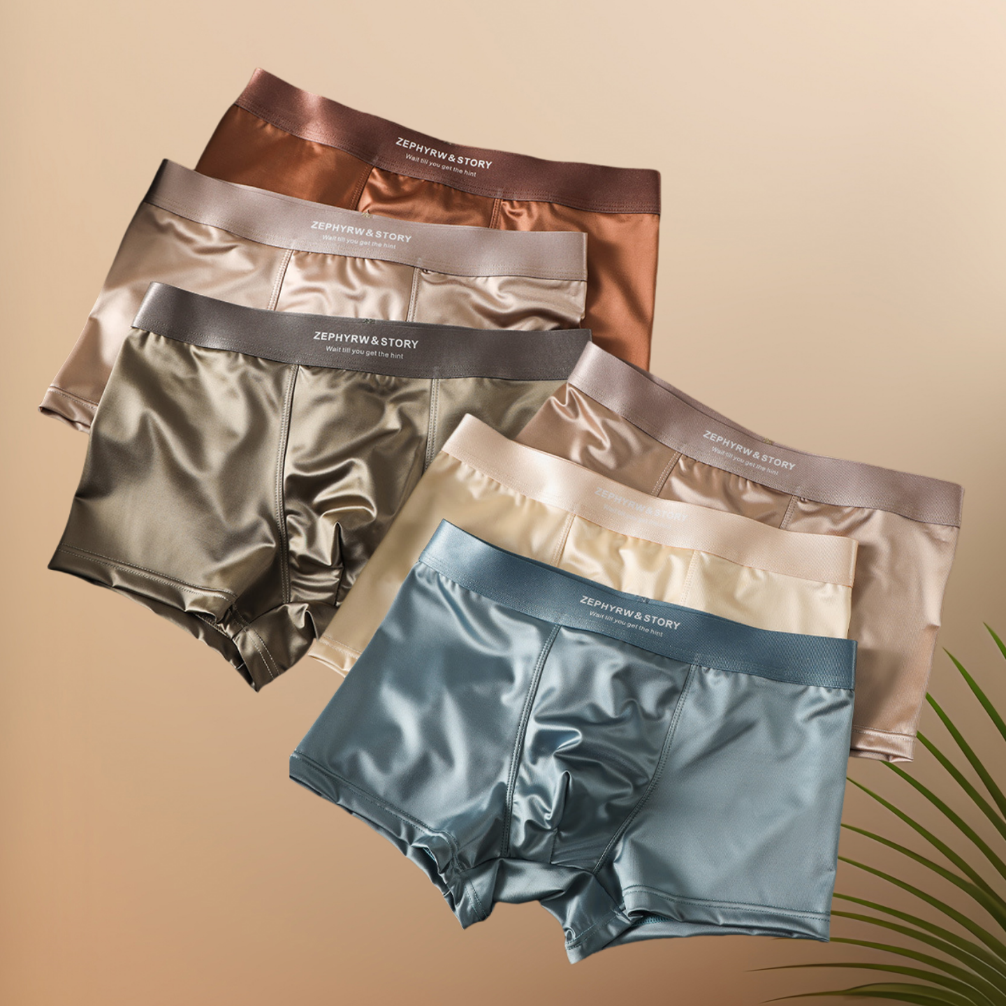 🔥🩲【6 kosov】Novo moško spodnje perilo, ledena svila, poletje, zračno, boksarice, saten, moško spodnje perilo-L